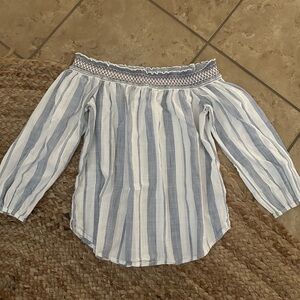 STRIPED OFF SHOULDER BLOUSE